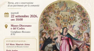 Convegno “Il restauro della tavola della Madonna del Rosario di San Lorenzo del Vallo” – Corigliano-Rossano 22 settembre 2026
