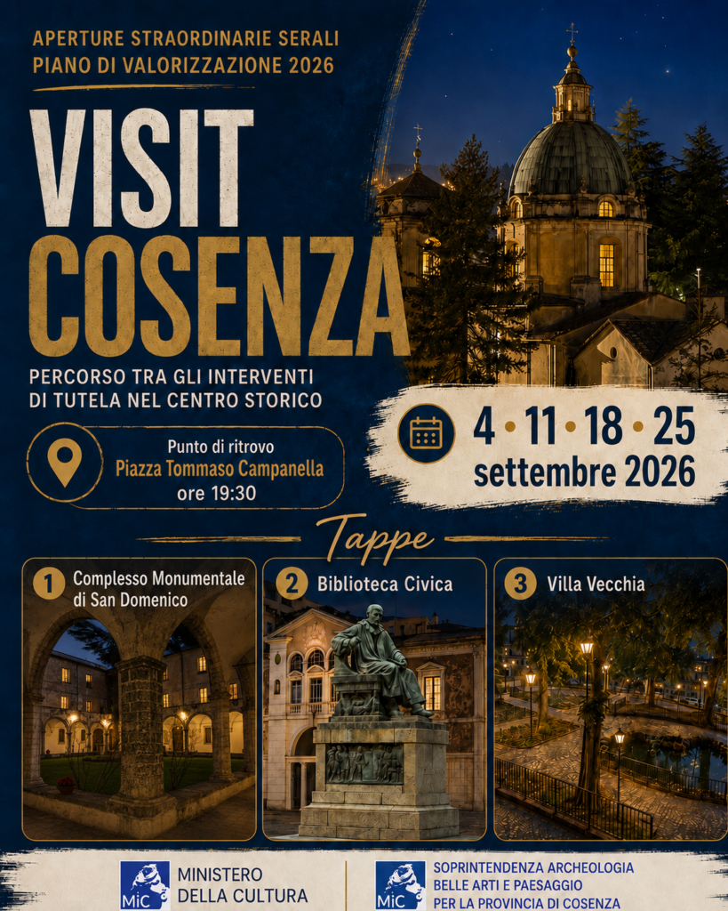Aperture straordinarie serali – Piano di Valorizzazione 2026 “Visit Cosenza”